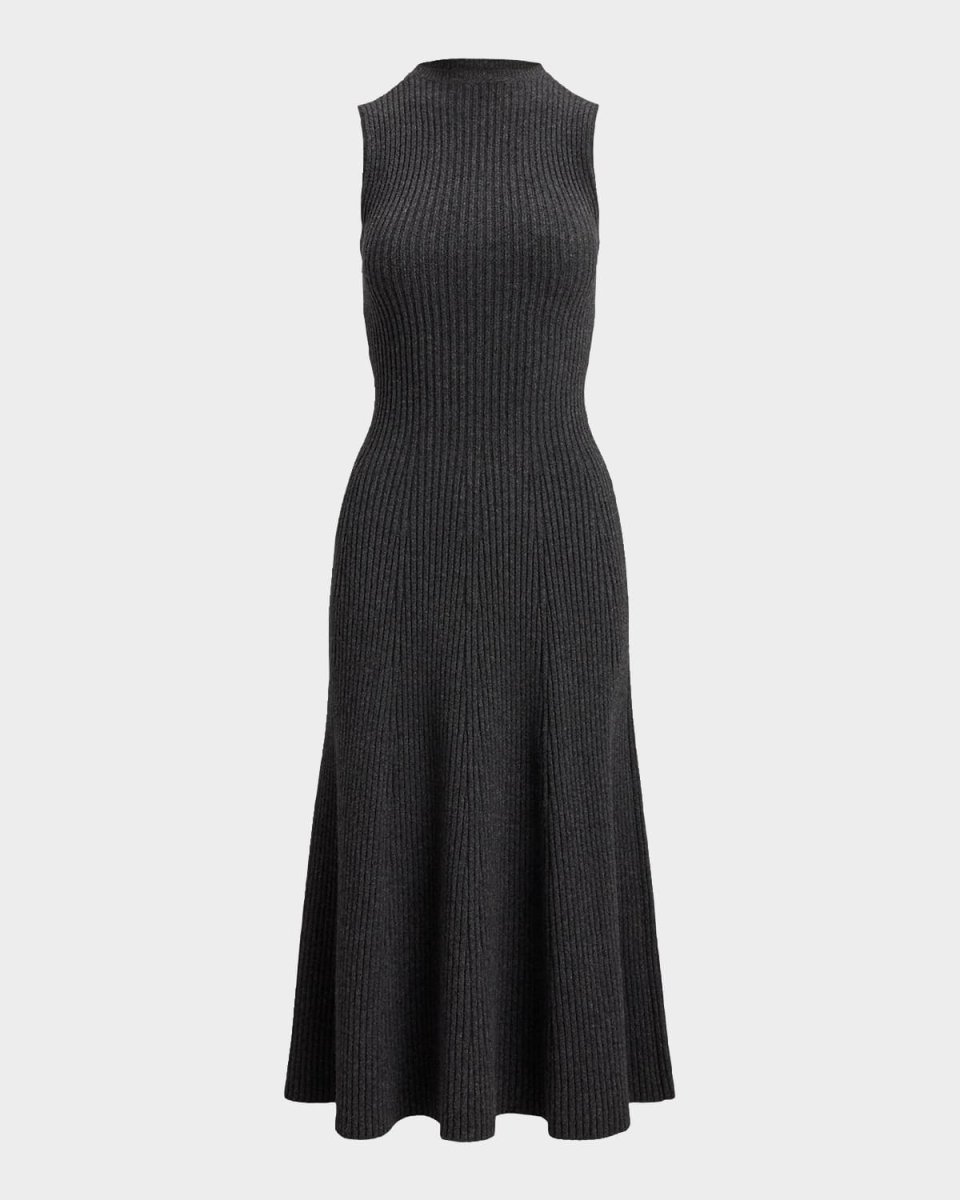 Cashmere Rib Sleeveless Midi Day Dress